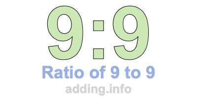 Ratio of 9 to 9 Ratio of 9 to 9