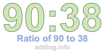 Ratio of 90 to 38 Ratio of 90 to 38