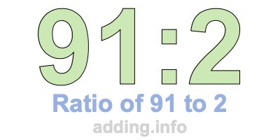 Ratio of 91 to 2