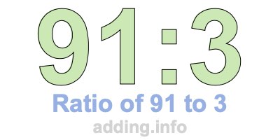 Ratio of 91 to 3