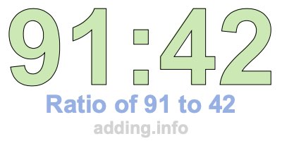 Ratio of 91 to 42