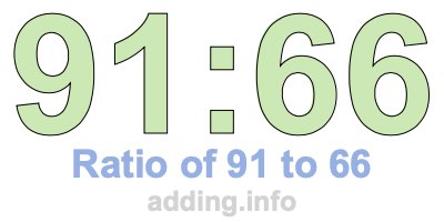 Ratio of 91 to 66 Ratio of 91 to 66
