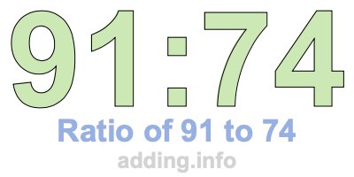 Ratio of 91 to 74