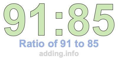 Ratio of 91 to 85