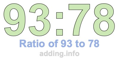Ratio of 93 to 78