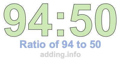 Ratio of 94 to 50