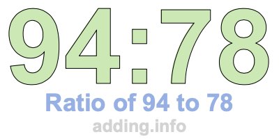 Ratio of 94 to 78