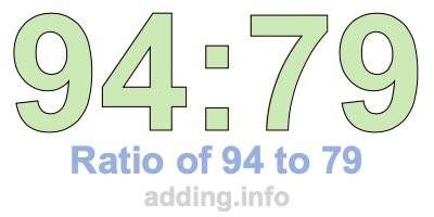 Ratio of 94 to 79 Ratio of 94 to 79