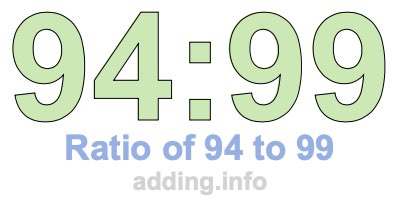 Ratio of 94 to 99