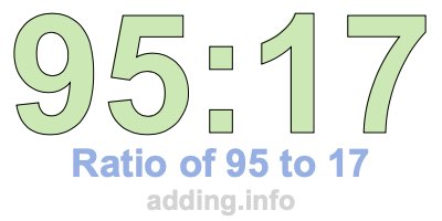 Ratio of 95 to 17