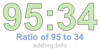 Ratio of 95 to 34 Ratio of 95 to 34
