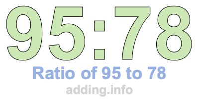 Ratio of 95 to 78 Ratio of 95 to 78