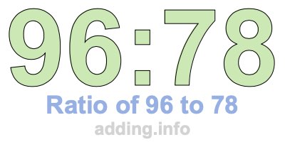 Ratio of 96 to 78
