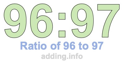 Ratio of 96 to 97 Ratio of 96 to 97