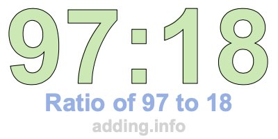 Ratio of 97 to 18