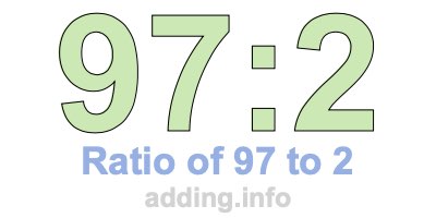 Ratio of 97 to 2 Ratio of 97 to 2
