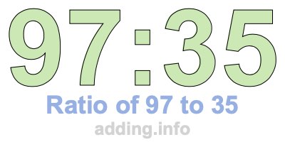 Ratio of 97 to 35