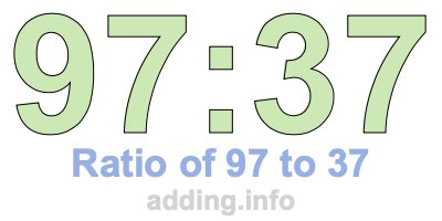 Ratio of 97 to 37