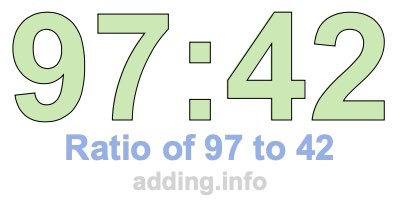 Ratio of 97 to 42