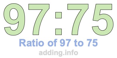 Ratio of 97 to 75 Ratio of 97 to 75