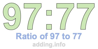 Ratio of 97 to 77 Ratio of 97 to 77