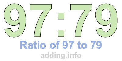 Ratio of 97 to 79