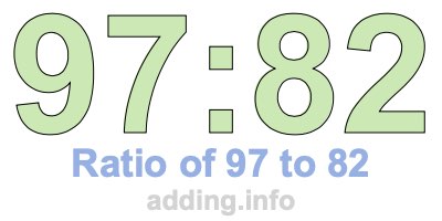 Ratio of 97 to 82