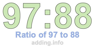 Ratio of 97 to 88