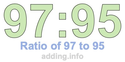 Ratio of 97 to 95