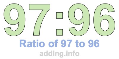 Ratio of 97 to 96