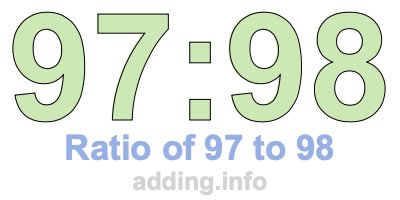 Ratio of 97 to 98