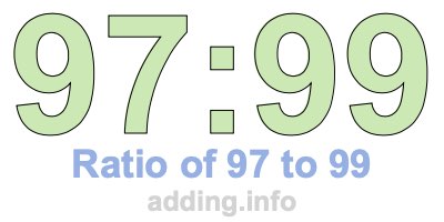 Ratio of 97 to 99