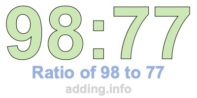 Ratio of 98 to 77