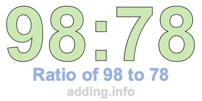 Ratio of 98 to 78