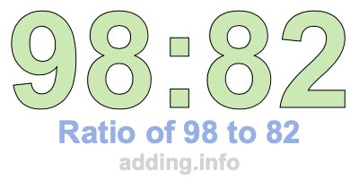 Ratio of 98 to 82