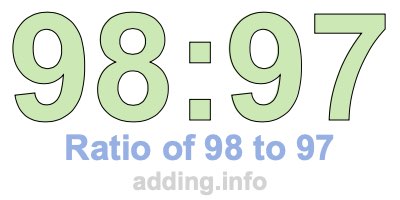 Ratio of 98 to 97 Ratio of 98 to 97