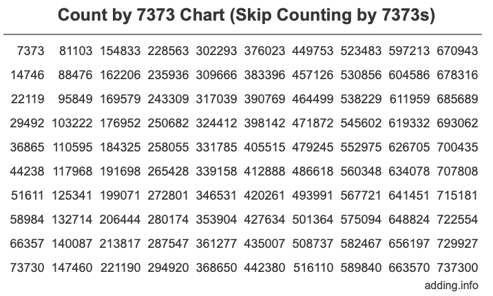 Count by 7373 chart